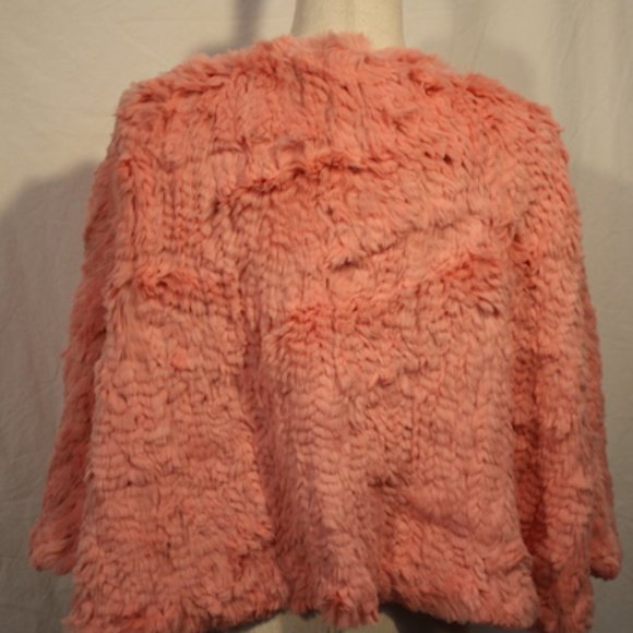 Knitted Rabbit Front-Tie Wrap in Pink. Hand-Knitted O/S - Picture 7 of 7